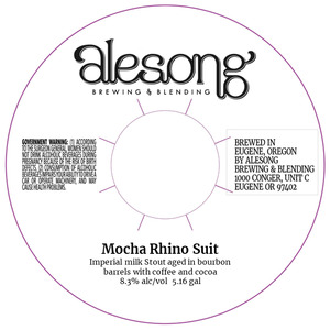 Alesong Brewing & Blending Mocha Rhino Suit March 2023