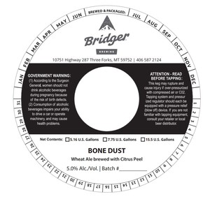 Bone Dust Wheat Ale Brewed With Citrus Peel March 2023