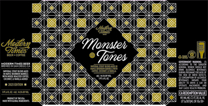 Modern Times Beer Monster Tones Imperial Stout Blend Aged In Maple Bourbon Barrels With Coffee, Coconut, And Vanilla March 2023
