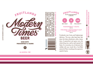 Modern Times Beer Fruitlands Gose With Passionfruit & Guava March 2023