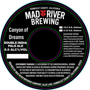 Mad River Brewing Canyon Of Dreams Double IPA