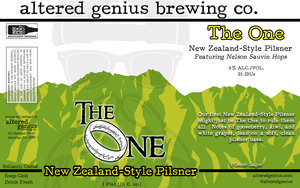 Altered Genius Brewing Co. The One New Zealand-style Pilsner