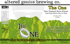 Altered Genius Brewing Co. The One New Zealand-style Pilsner
