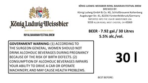 Konig Ludwig Weissbier Royal Bavarian Festival Brew March 2023