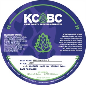 Kings County Brewers Collective Macina Di Sale March 2023