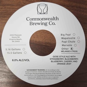 Commonwealth Brewing Co Melange A Trois