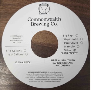 Commonwealth Brewing Co Black Forest
