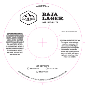 Alpine Beer Company Baja Lager