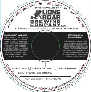 Lions Roar Brewing Company Lrbc Brewers Pilot Batch 001