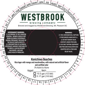 Westbrook Brewing Company Konichiwa Beaches March 2023