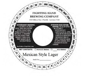 Fighting Hand Brewing Company Mexican Style Lager March 2023