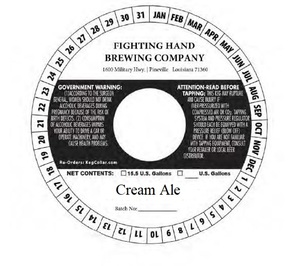 Fighting Hand Brewing Company Cream Ale March 2023