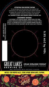 Great Lakes Brewing Co. Cran Orange Wheat March 2023