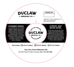 Duclaw Brewing Co. Hop Tarts Peach Milkshake IPA