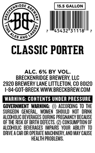 Breckenridge Brewery, LLC Classic Porter