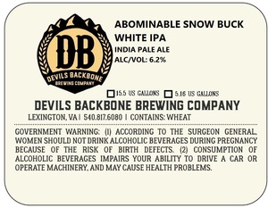 Devils Backbone Brewing Company Abominable Snow Buck White IPA