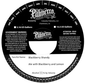 Palmetto Brewing Co Blackberry Shandy