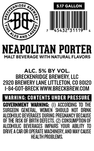 Breckenridge Brewery, LLC Neapolitan Porter