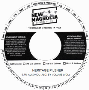 New Magnolia Brewing Co. Heritage Pilsner