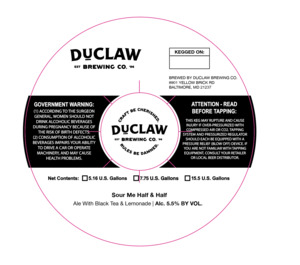 Duclaw Brewing Co. Sour Me Half & Half