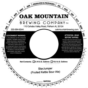 Oak Mountain Brewing Company Starjumper (fruited Kettle Sour Ale)