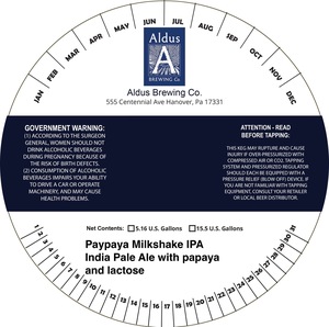 Aldus Brewing Co Papaya Milkshake IPA March 2023