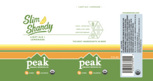 Peak Organic Brewing Co. Slim Shandy March 2023