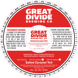 Great Divide Brewing Salted Caramel Yeti April 2023