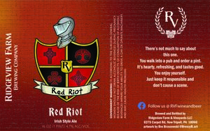 Ridgeview Farm Brewing Company Red Riot March 2023