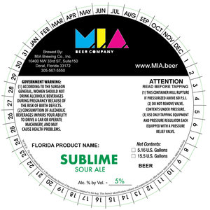Mia Brewing Co. Sublime March 2023