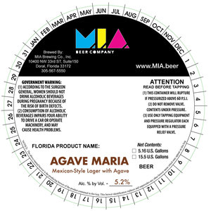 Mia Brewing Co. Agave Maria April 2023