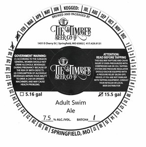 Tie & Timber Beer Co. Adult Swim Ale March 2023