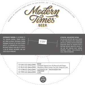 Modern Times Beer Fruitlands Sangria Gose March 2023