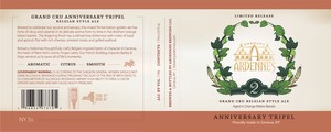 Brewery Ardennes Anniversary Tripel Grand Cru Belgian Style Ale Aged In Orange Bitters Barrels