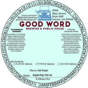 Good Brewing & Public House Bad Tenant