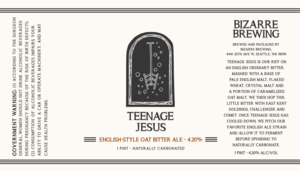 Teenage Jesus English-style Oat Bitter Ale March 2023