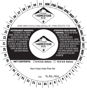 A Homestead Brew New Hope India Pale Ale