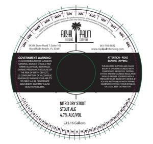 Royal Palm Brewing Company Nitro Dry Stout March 2023