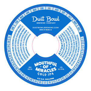 Dust Bowl Brewing Co. Mouthful Of Miracles Cold IPA March 2023