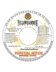 Yellowhammer Brewing, Inc. Marshmallow Perpetual Motion April 2023
