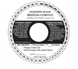 Fighting Hand Brewing Company Orange Cream