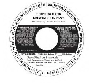 Fighting Hand Brewing Company Peach Ring Sour April 2023
