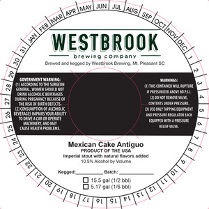 Westbrook Brewing Company Mexican Cake Antiguo