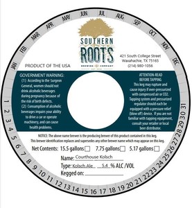 Southern Roots Brewing Company - Waxahachie Courthouse Kolsch
