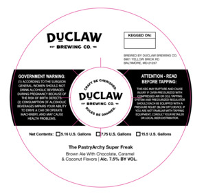 Duclaw Brewing Co. The Pastryarchy Super Freak