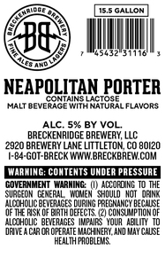 Breckenridge Brewery, LLC Neapolitan Porter