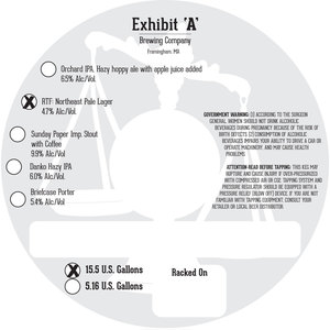 Exhibit 'a' Brewing Company Rtf: Northeast Pale Lager