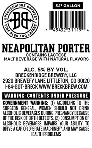 Breckenridge Brewery, LLC Neapolitan Porter