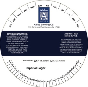 Aldus Brewing Co. Imperial Lager April 2023