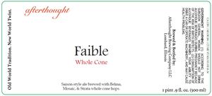 Afterthought Brewing Company Faible Whole Cone